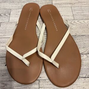 Kohl's LC Lauren Conrad Tan and Cream Sandals